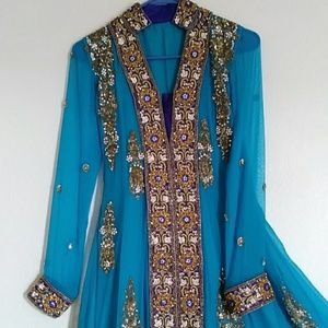 Hand embroidered dress from India